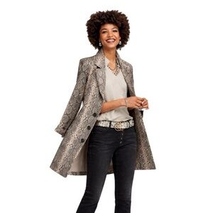 Cabi King Cobra Snake Print Trench Coat 4114 Size XS